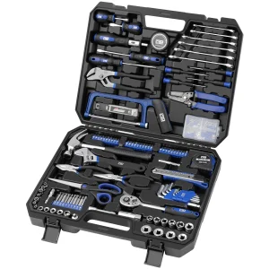 198-Piece DIY Hand Tool Kit for Home Repair, Woodworking & Car Maintenance