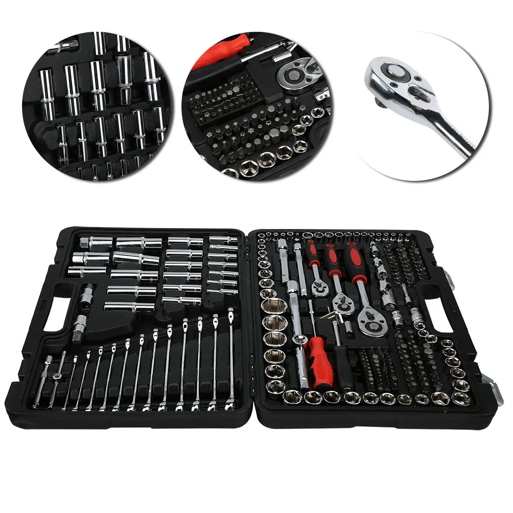 Complete 215-Piece Car DIY Socket & Ratchet Tool Kit for Auto Repair and Maintenance - Image 4