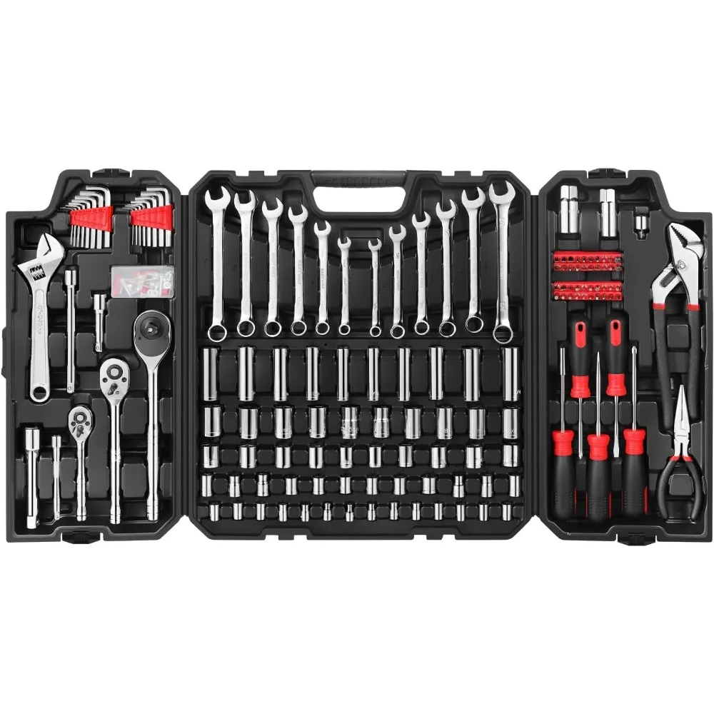 248-Piece General Mechanics Tool Set with Mixed Sockets, Wrenches & Storage Case for Workshop
