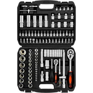 108-Piece Mechanics Socket & Ratchet Tool Kit with Quick Release Reversible Wrench