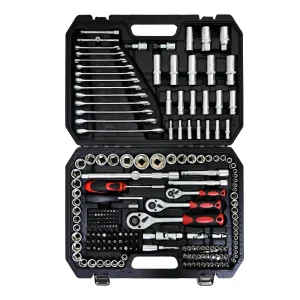 216-Piece Portable Tool Kit with Ratchet, Wrenches & Socket Set for Home Use