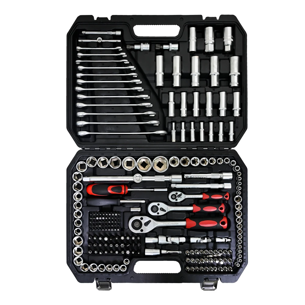 216-Piece Portable Tool Kit with Ratchet, Wrenches & Socket Set for Home Use