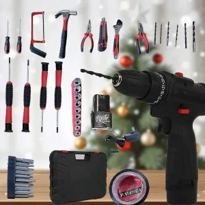 128-Piece 36V Cordless Power Drill & Impact Wrench Set for Home and Workshop Projects