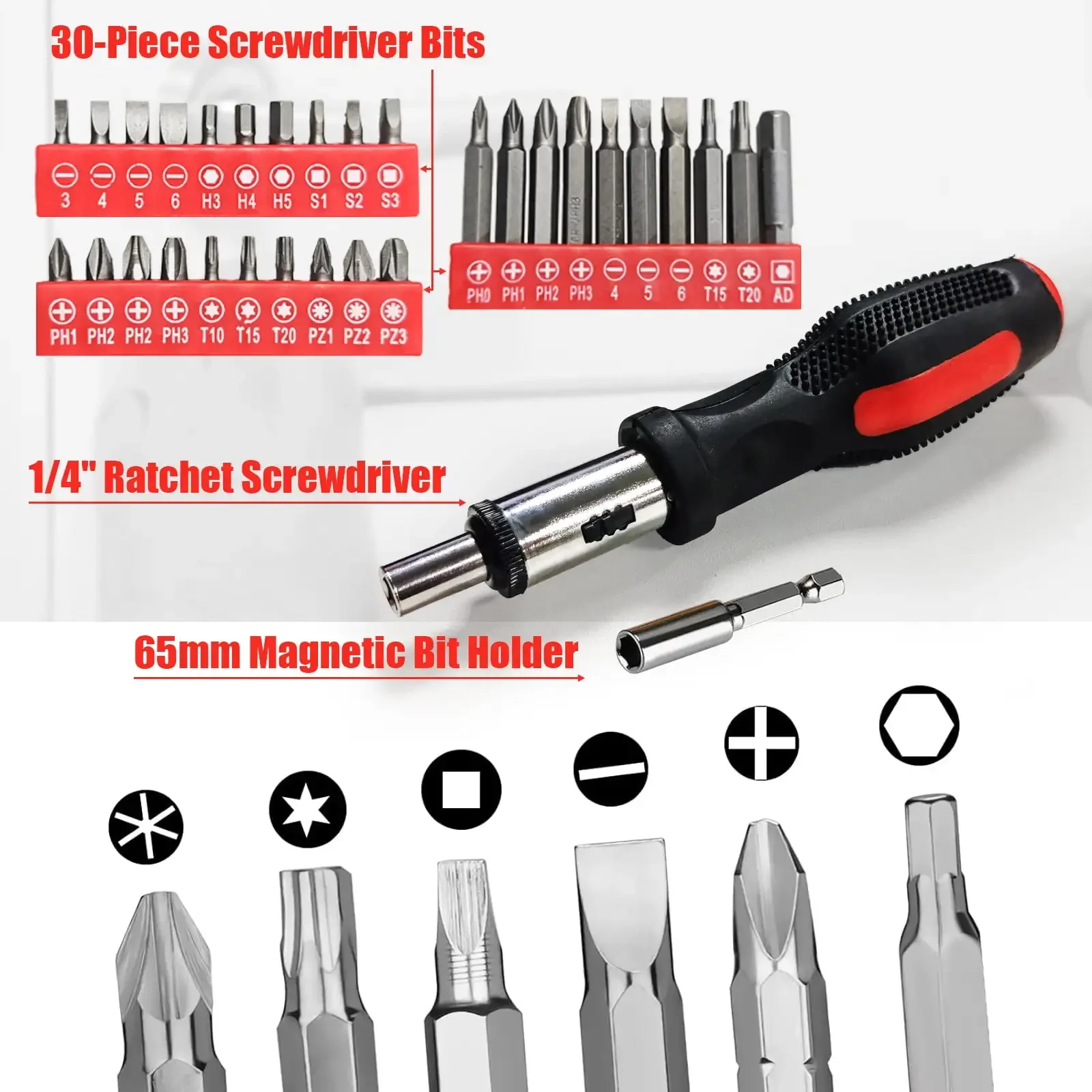 198-Piece Multi-Function DIY Home & Auto Repair Tool Kit with Screwdrivers, Wrenches & Pliers - Image 4