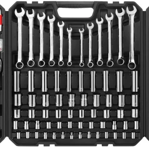 248-Piece Mixed Socket & Wrench Mechanics Tool Set with Storage Case for Auto Repair