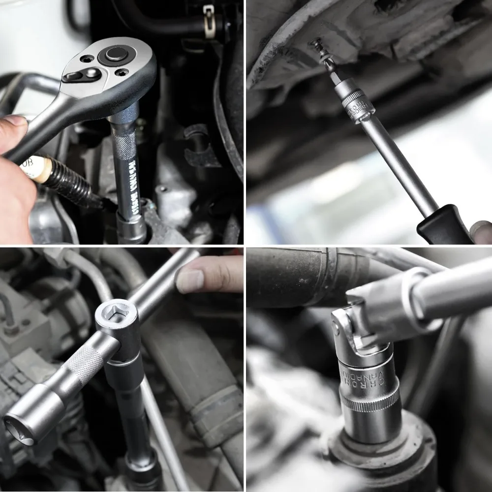 108-Piece Mechanics Socket & Ratchet Tool Kit with Quick Release Reversible Wrench - Image 6